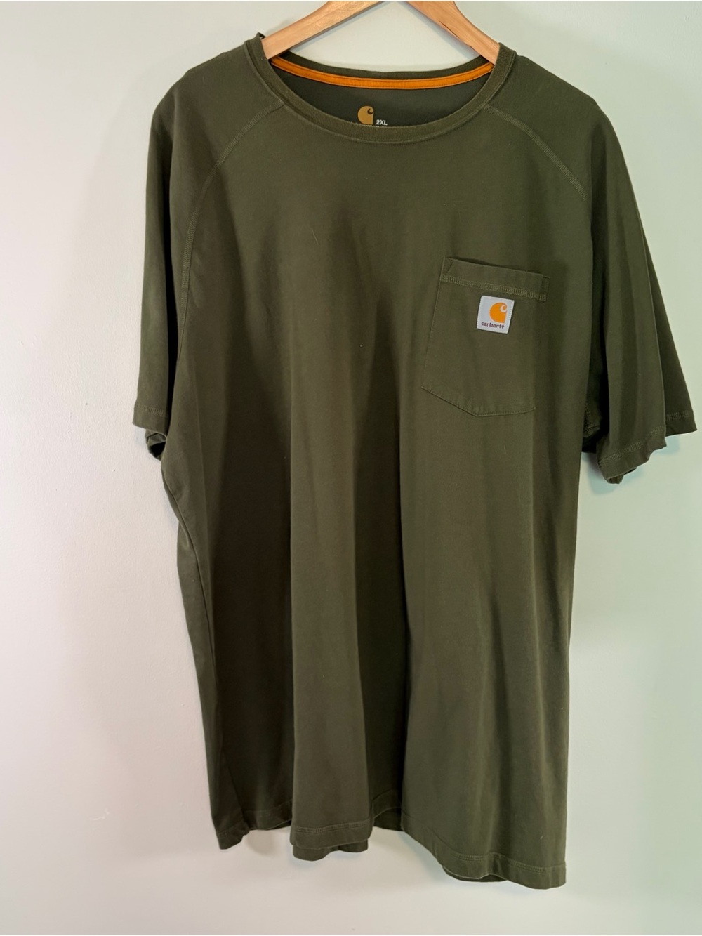 Carhartt Workwear Relaxed Fit W/ Pocket Cotton T-Shirt - Green Size 2XL